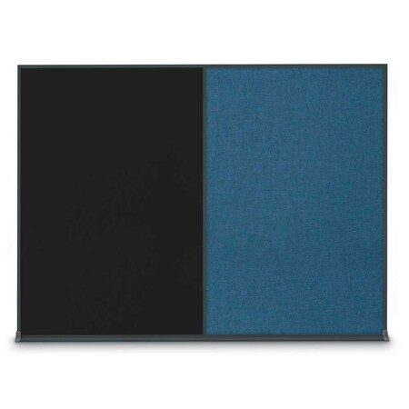 United Visual Products Double Door Radius Plus Corkboard, 48"X UV8003PLUS-BLACK-APRICOT